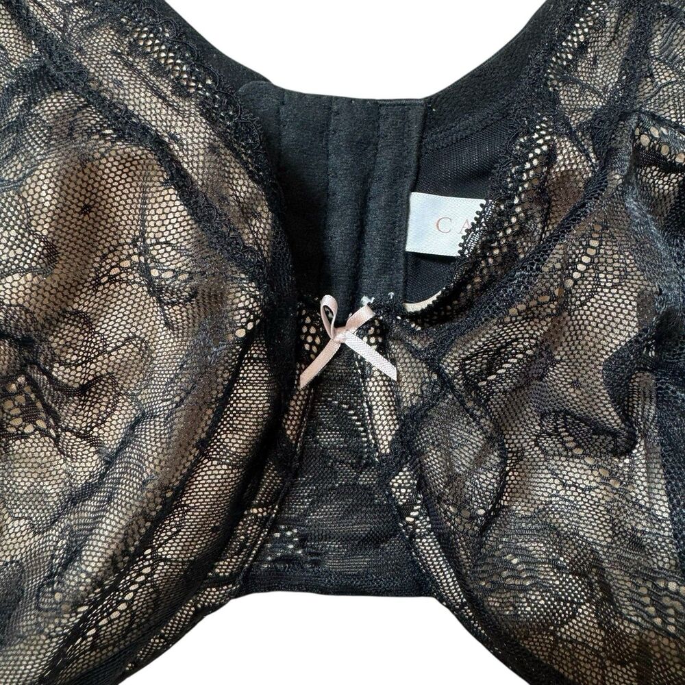 46DD Cacique Black Modern Lace Covered Underwire Bra - Picture 5 of 12